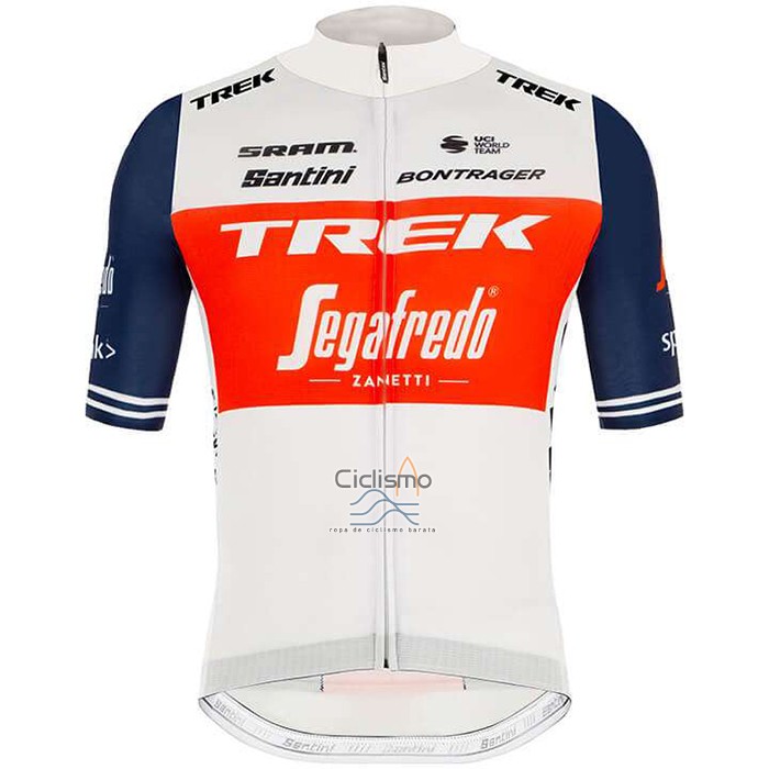 Trek Segafrojoo Ropa Ciclismo Culotte Corto 2020 Mangas Cortas Blanco Profundo Azul